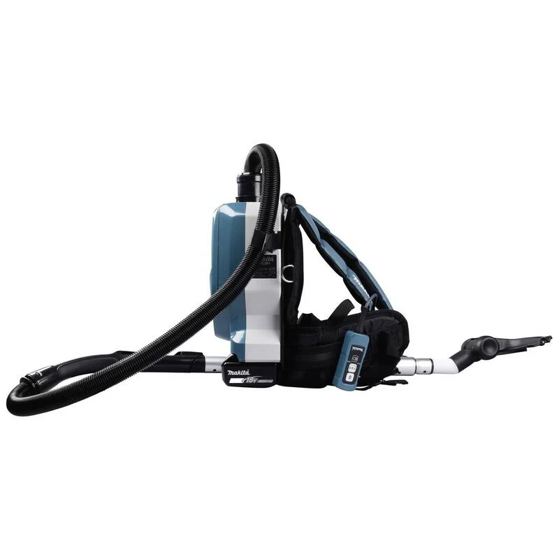 B-Ware Makita Akku-Rucksackstaubsauger 2x18V akkubetrieben Staubsauger 70dB türkis