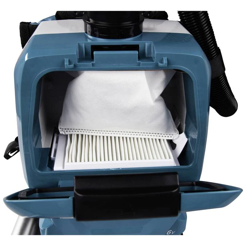 B-Ware Makita Akku-Rucksackstaubsauger 2x18V akkubetrieben Staubsauger 70dB türkis