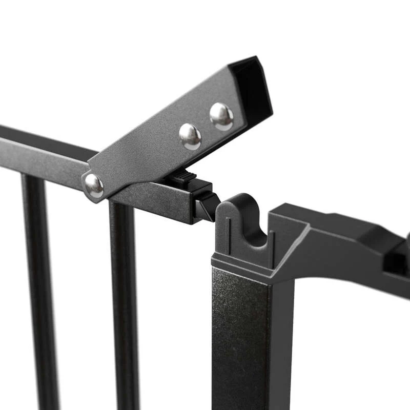 B-Ware Kamin- / Ofenschutzgitter 300 cm Sicherheitsgitter mit Tür schwarz Metall