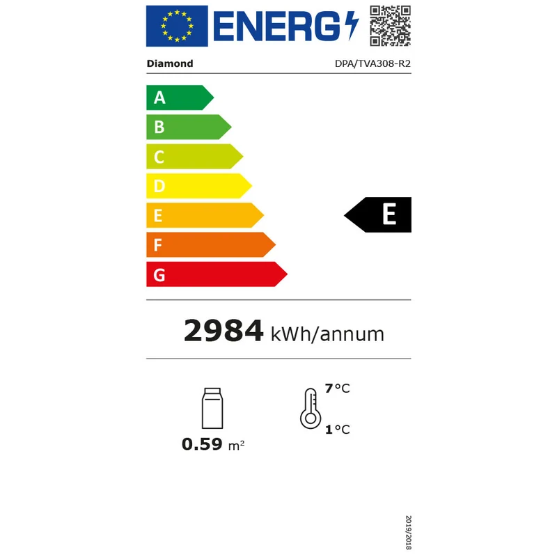 Offene Kühlvitrine mit Umluftkühlung , 3 Ebenen , 2x GN 1/1 , mit Nachtrollo, DPA/TVA308-R2