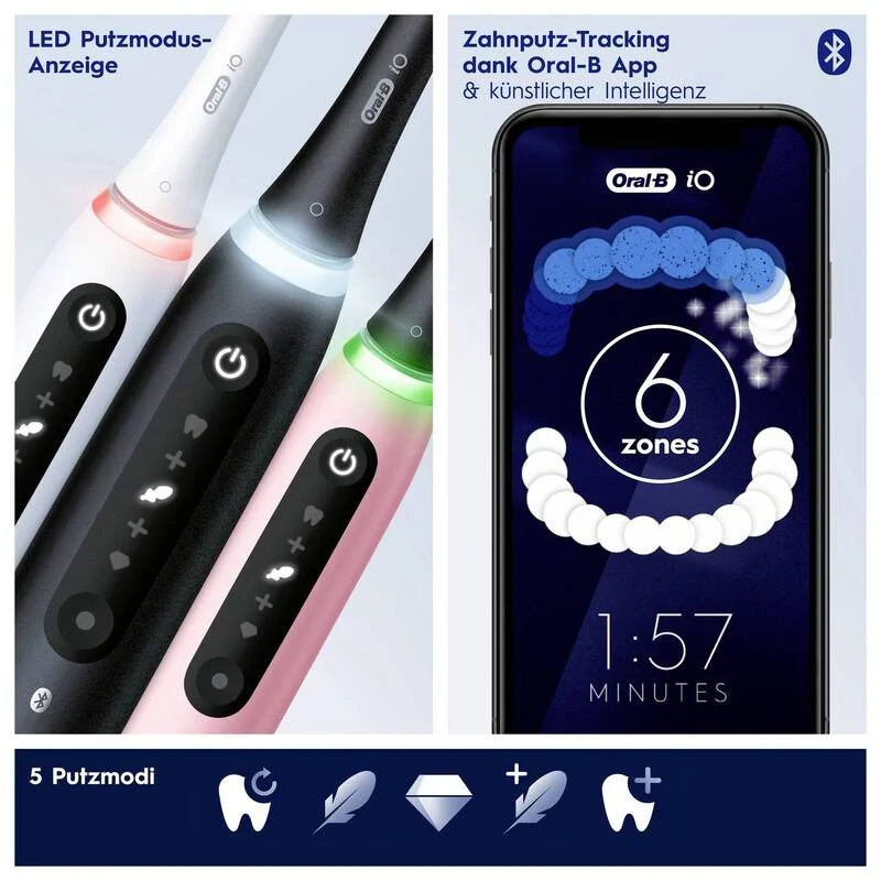 B-Ware Oral-B iO Series 5 611038 Elektrische Zahnbürste Rotierend/Oszilierend Schwarz