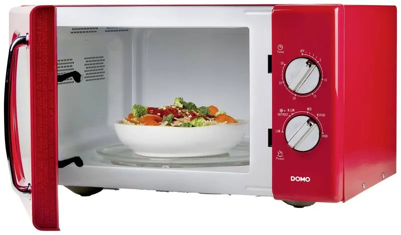 B-Ware DOMO DO2925 Mikrowelle Rot 900 W Timerfunktion 6 Leistungsstufen Küchengeräte