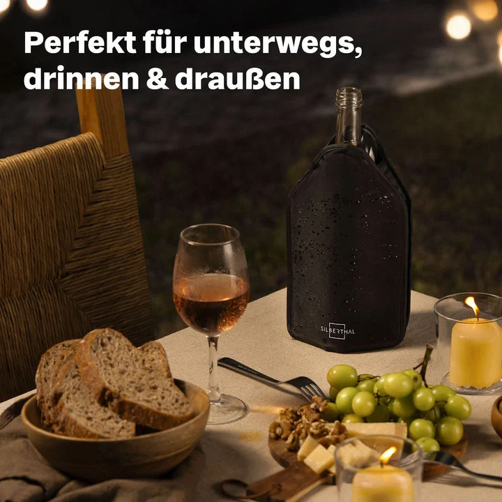 B-Ware Silberthal Kühlmanschette Flaschenkühler Wein Sekt Saft wiederverwendbar Set815