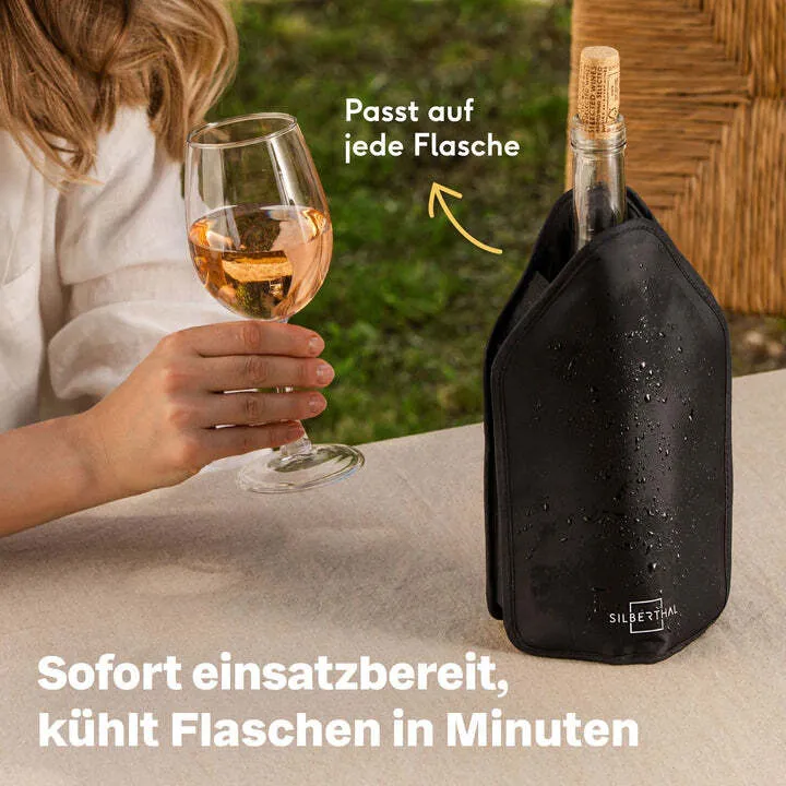 B-Ware Silberthal Kühlmanschette Flaschenkühler Wein Sekt Saft wiederverwendbar Set815