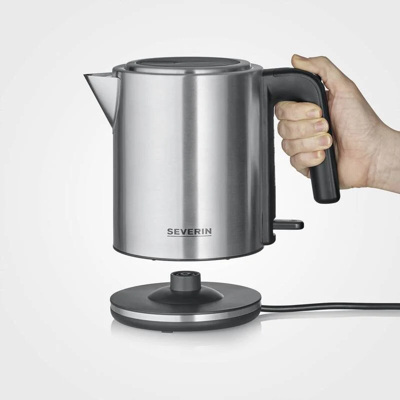 B-Ware Severin Wasserkocher WK3489 Edelstahl 1L 2400W mit Kontrollleuchte silber/sch...