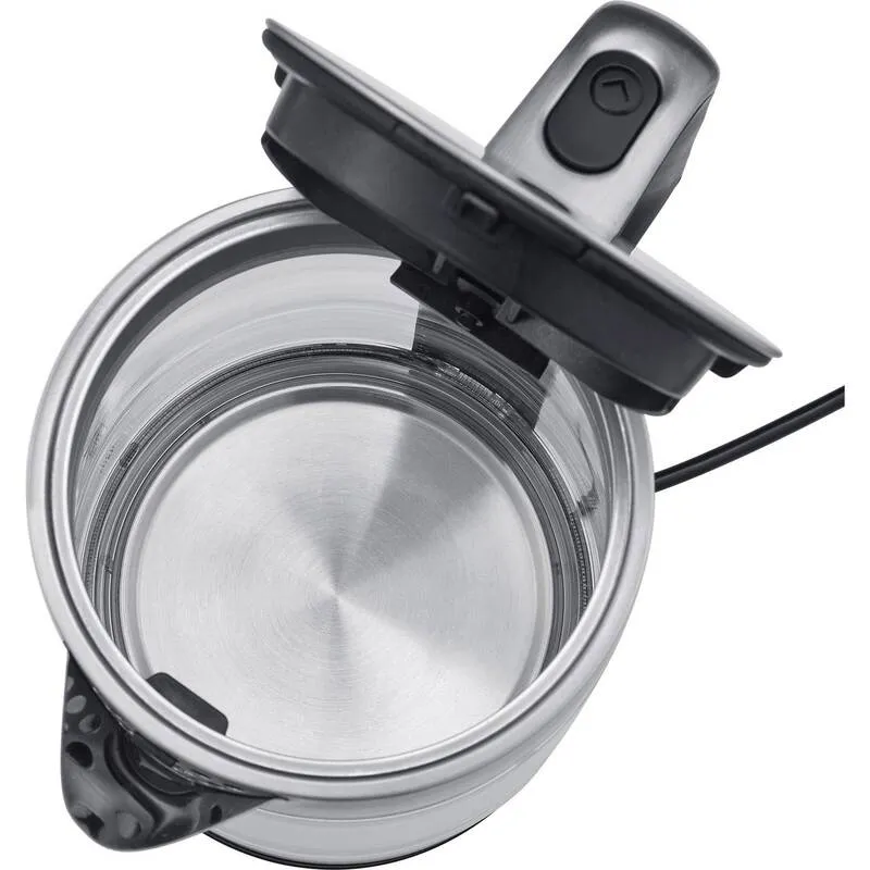 B-Ware Severin Wasserkocher Teekocher Glas Edelstahl schwarz 2200W 1,7l kabelgebunden