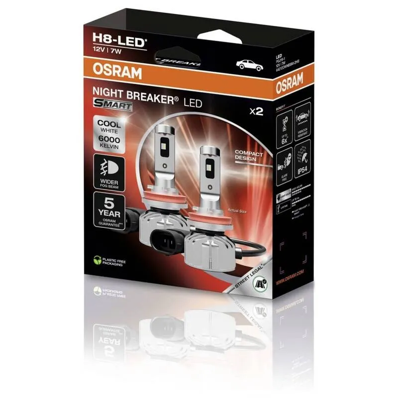 B-Ware Osram Automotive LED Leuchtmittel NIGHT BREAKER LED SMART H8 12V 800 Lumen weiß
