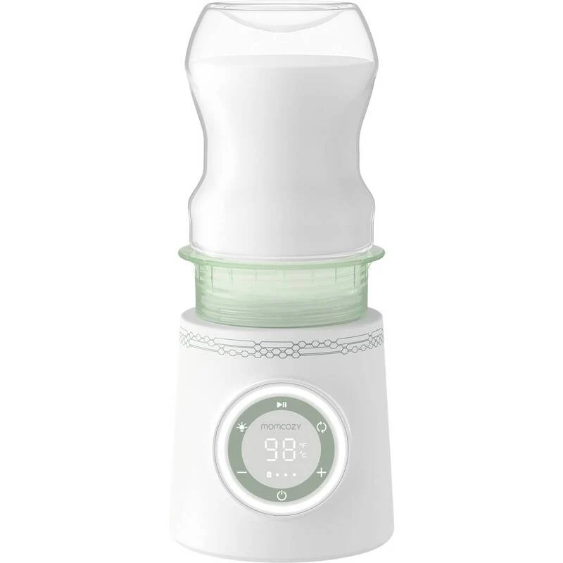 B-Ware Momcozy Milchflaschenwärmer tragbar 80W Temperaturregelung Grün Weiß Transparent