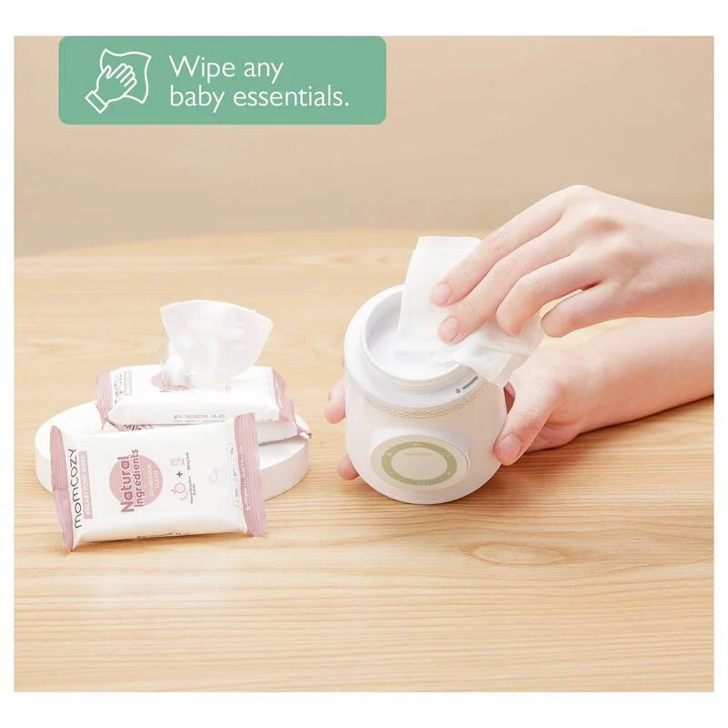 B-Ware Momcozy Milchflaschenwärmer tragbar 80W Temperaturregelung Grün Weiß Transparent