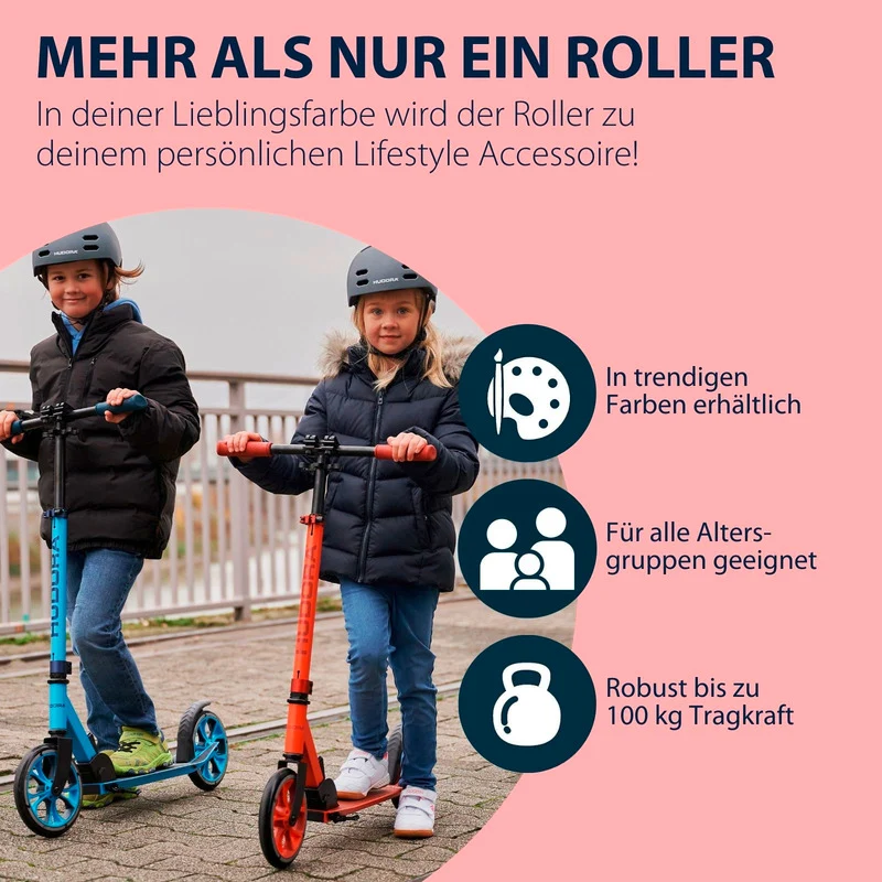 B-Ware HUDORA Scooter Up 200 rot höhenverstellbar für Kinder und Erwachsene bis 100 kg
