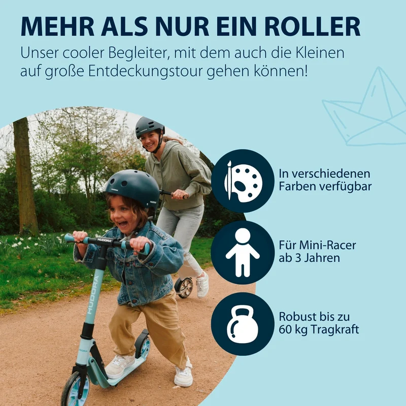 B-Ware HUDORA BigWheel 180 Advanced Junior Scooter für Kinder ab 3 Jahren, hellblau