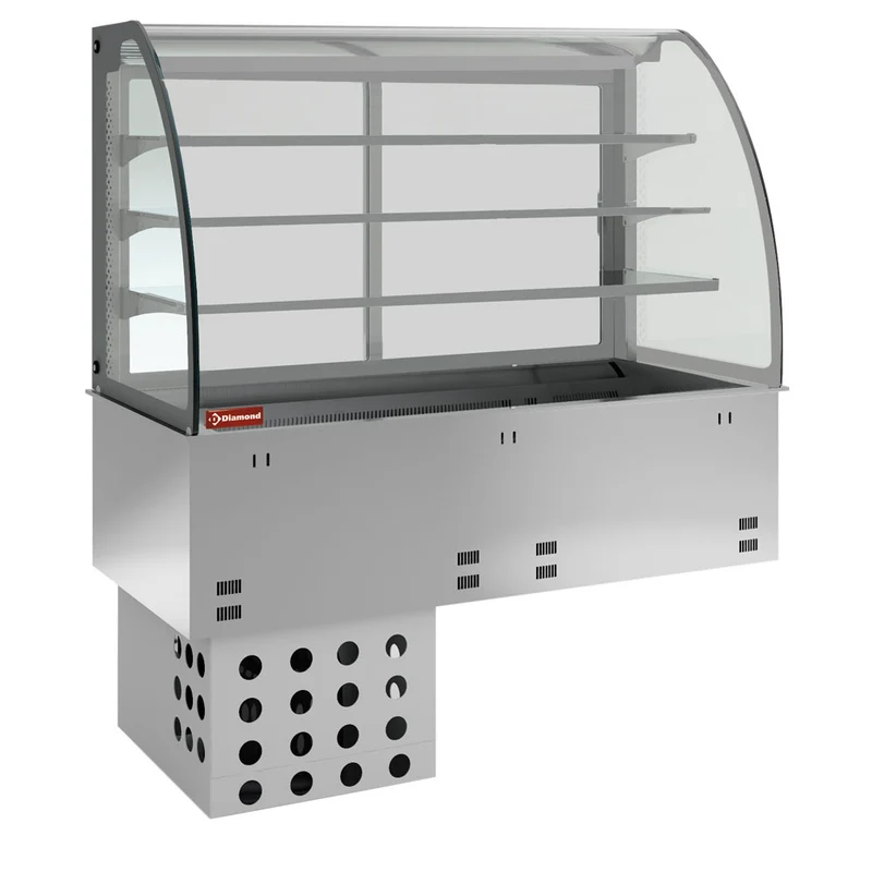 Kühlvitrine mit Kühlwanne , 3 Ebenen & Umluftkühlung , 5x GN 1/1, DPA/RVF318-R2