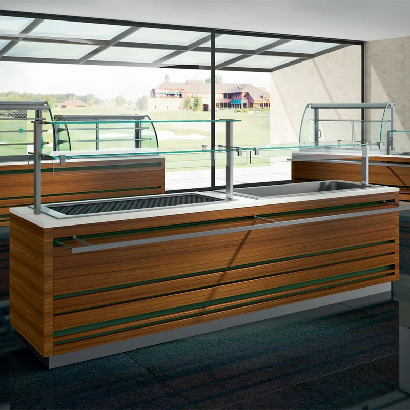 Zentralgekühlte Umluft-Kühlvitrine, 3 Ebenen, für 2x GN 1/1, DPA/RVF308-S