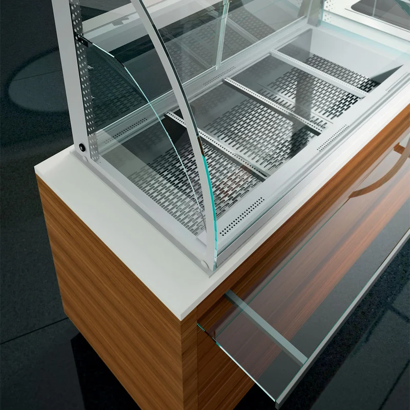 Offene Kühlvitrine mit Umluftkühlung & Rollo – 3 Ebenen, für 2x GN 1/1, DPA/RVA308-R2