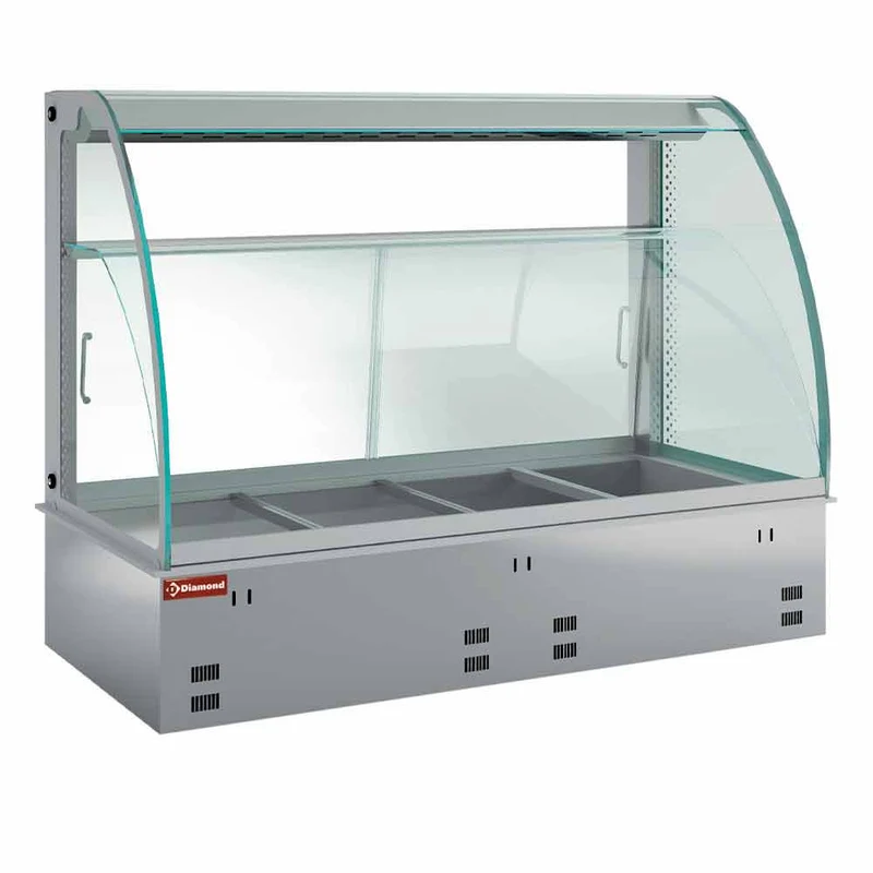 Profi Wärmevitrine 2x GN 1/1 , Befeuchtet & mit Umluftheizung, DPA/CVV08