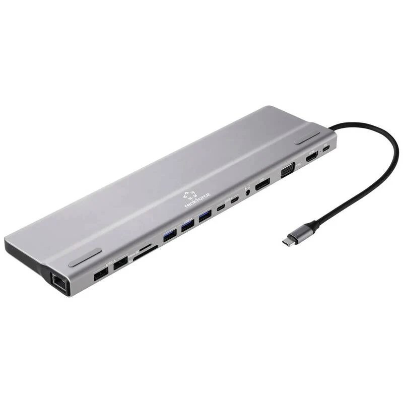 B-Ware Renkforce USB-C Dockingstation RF-DKS-902 mit Kartenleser 4K HDMI grau