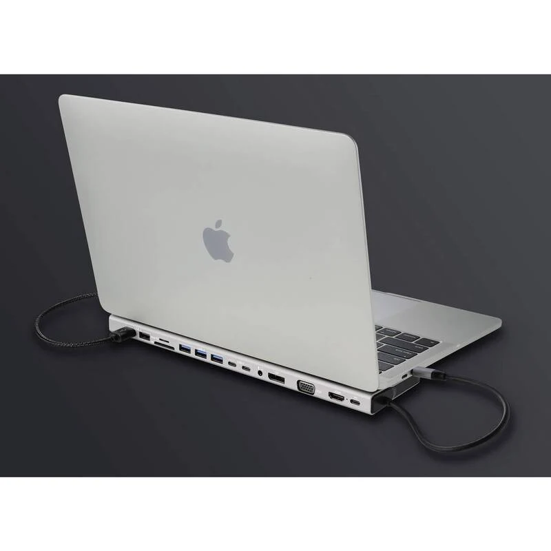 B-Ware Renkforce USB-C Dockingstation RF-DKS-902 mit Kartenleser 4K HDMI grau