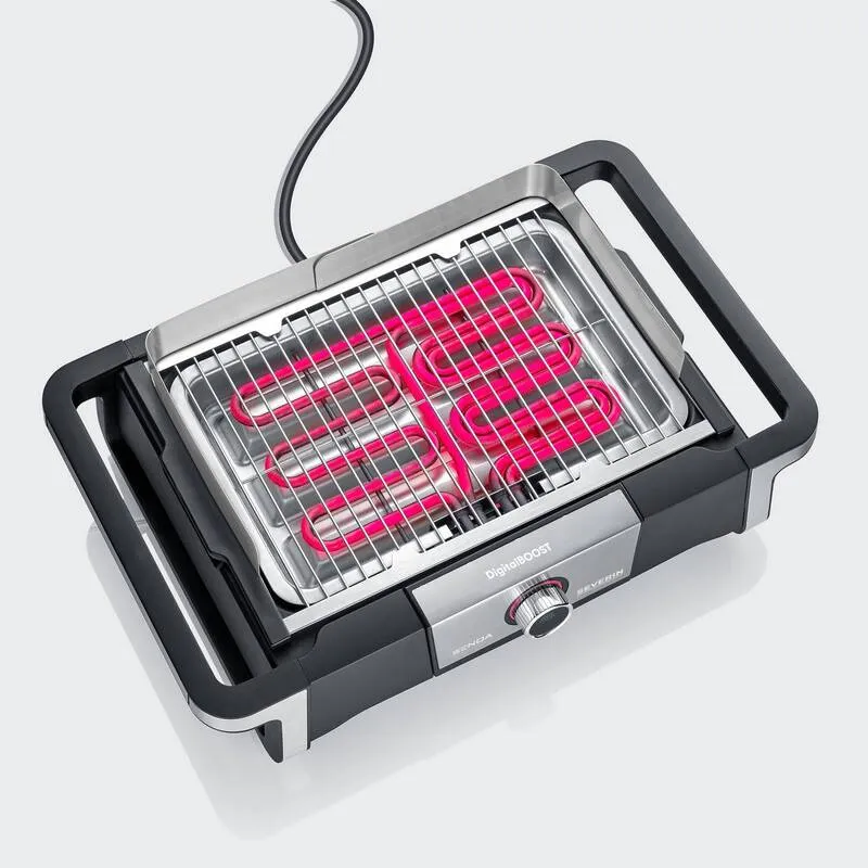 D-Ware Severin BBQ-Grill PG 8118 SENOA DigitalBOOST S Elektrogrill 3000W schwarz/silber