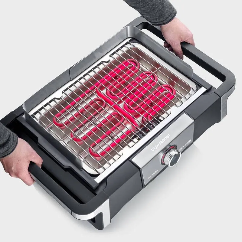 D-Ware Severin BBQ-Grill PG 8118 SENOA DigitalBOOST S Elektrogrill 3000W schwarz/silber
