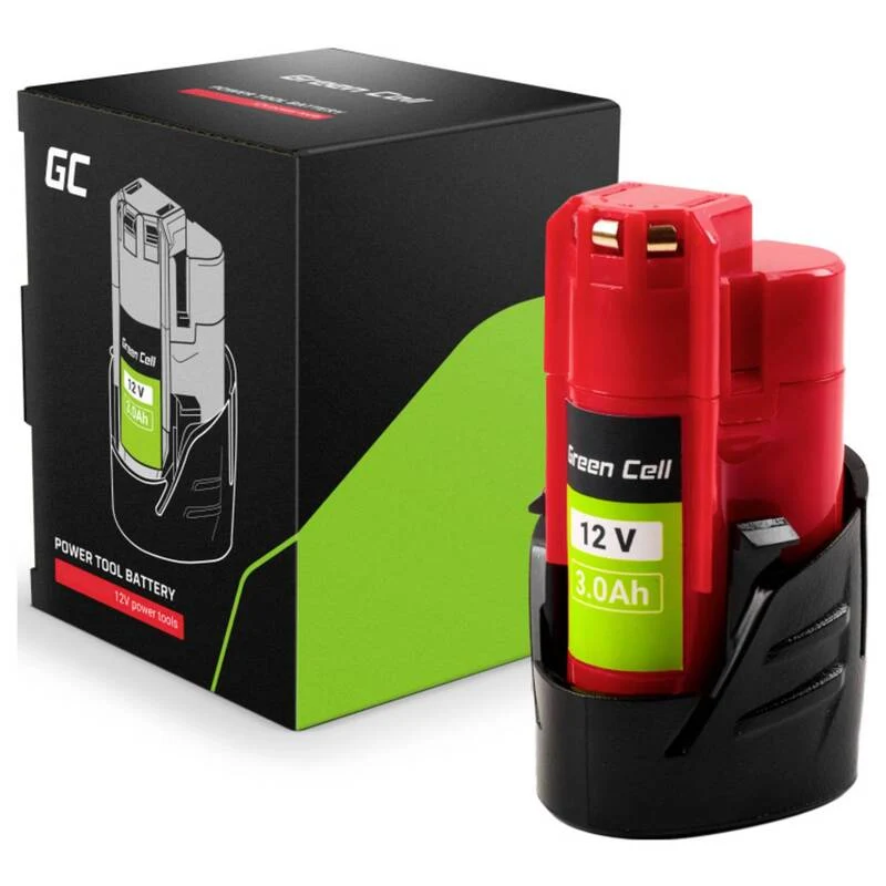 B-Ware Green Cell Werkzeug-Akku B3 4932451388 12V 3Ah Li-Ion für Milwaukee Geräte 180g