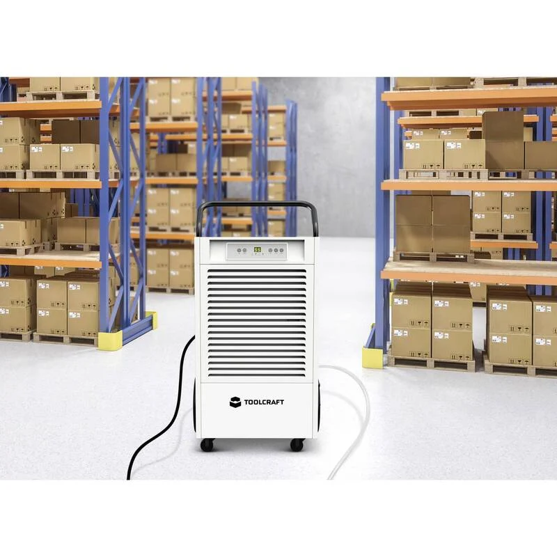 B-Ware Toolcraft Luftentfeuchter 90l/Tag 1260W für Räume bis 120m² mit LED-Display weiß