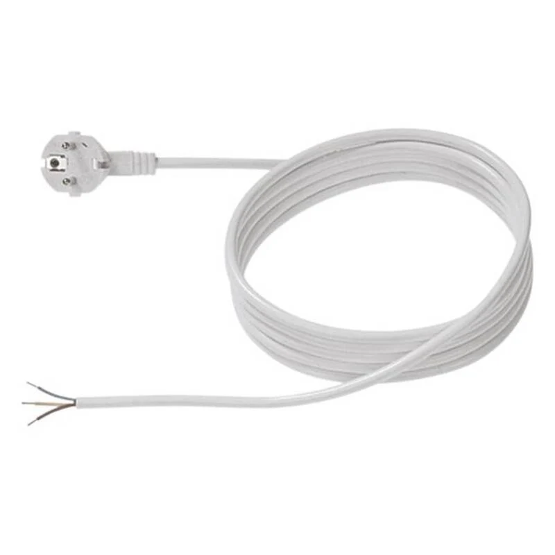 B-Ware BACHMANN Strom Anschlusskabel H05VV-F 3G 1mm² 250V 16A 3m Kabel Weiß flexibel