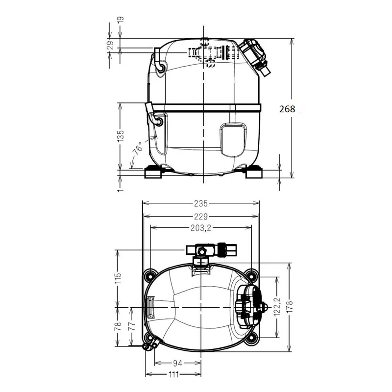 Kompressor AJ4461N-TZ 400V Tecumseh