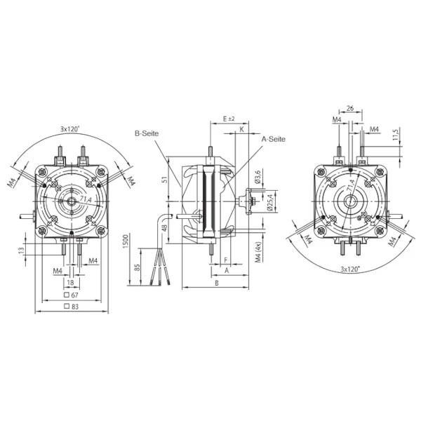 Lüftermotor M4Q045-BD01-75 ebm-papst 5W