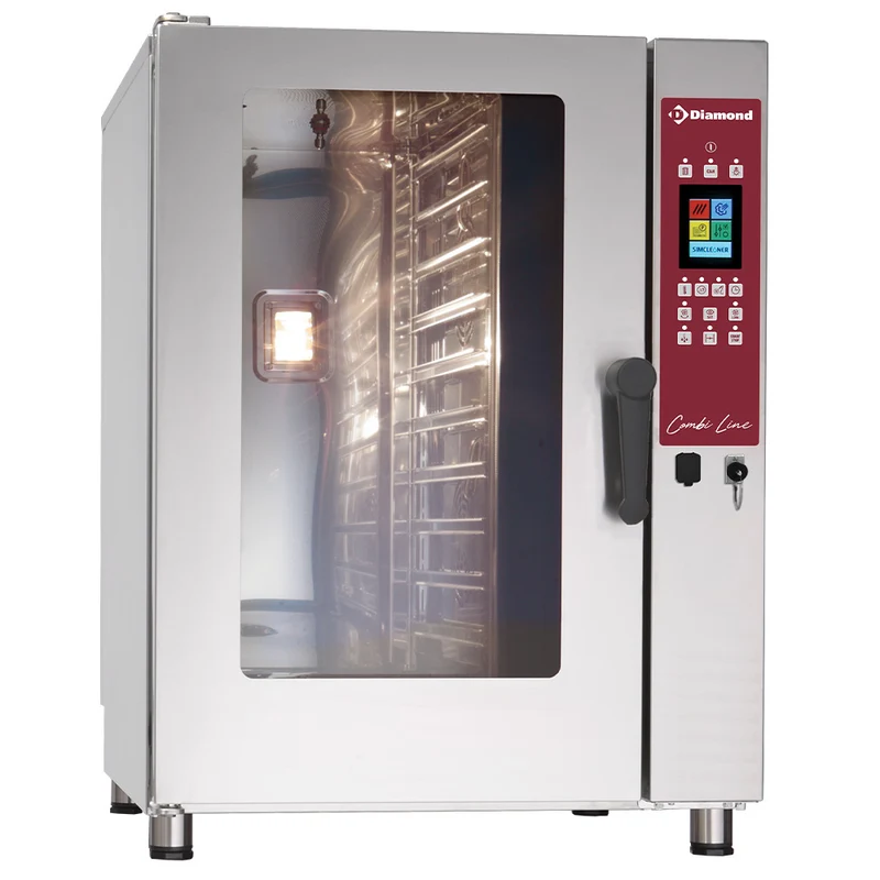 Profi Kombidämpfer Elektro , 10 x GN 1/1 , Touch-Steuerung & Selbstreinigung, DFV-1011/PTS