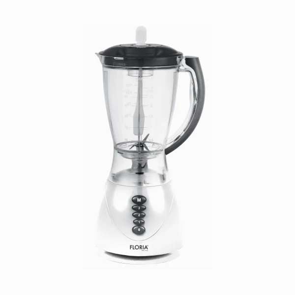 FLORIA Standmixer ZLN3081, 300 W, 1,5 l Fassungsvermögen, 3 Geschwindigkeitsstufen + Pulsfunktion – weiß
