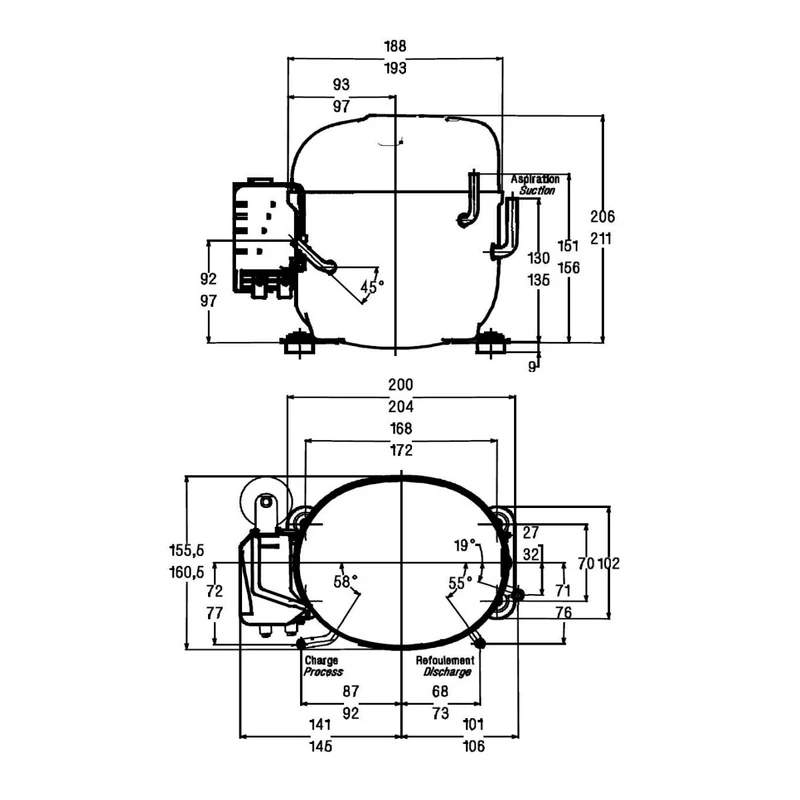 Kompressor AE2410Z Tecumseh