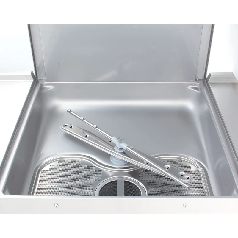 Professionelle Durchschubspülmaschine 500x500 mit integrierter Wasserenthärtung und Hygieneprogramm, DCS9/6-AC