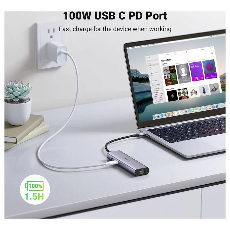 B-Ware UGREEN USB-C Dockingstation 7-in-1 Hub HDMI 4K Ladefunktion grau Universal