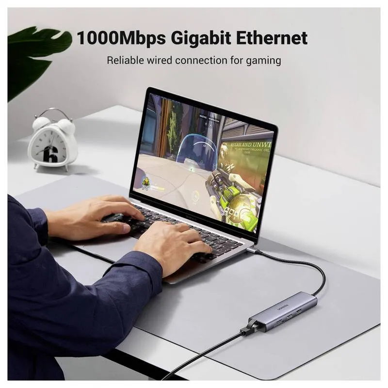 B-Ware UGREEN USB-C Dockingstation 7-in-1 Hub HDMI 4K Ladefunktion grau Universal