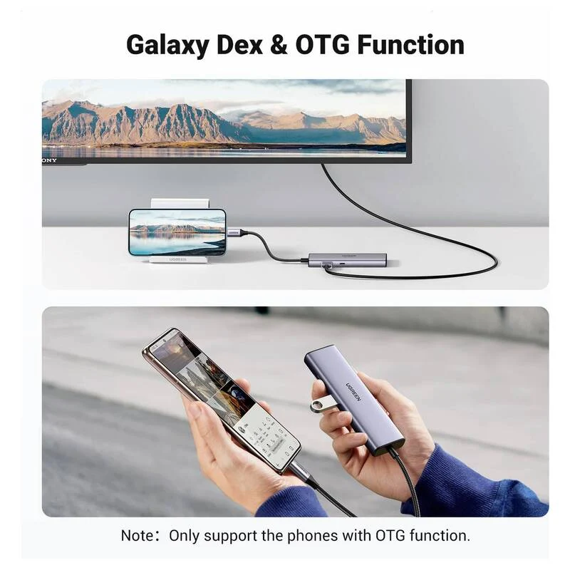 B-Ware UGREEN USB-C Dockingstation 7-in-1 Hub HDMI 4K Ladefunktion grau Universal