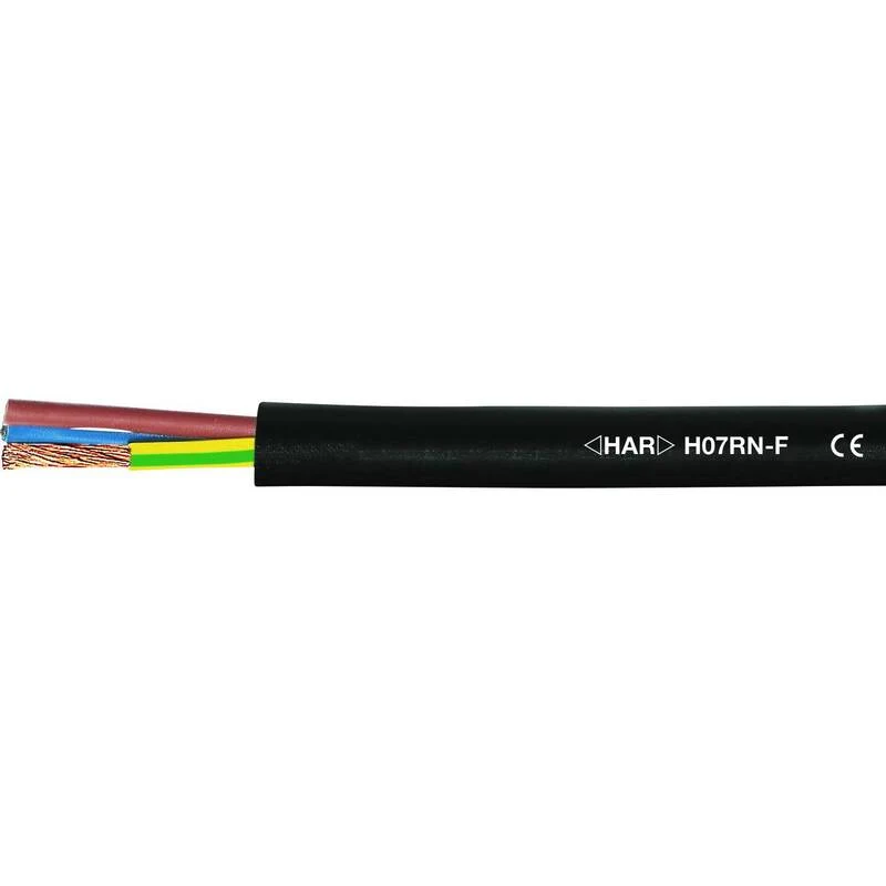 B-Ware HELU Gummischlauchleitung H07RN-F 1x1.5mm² flammwidrig schwarz Meterware 750V
