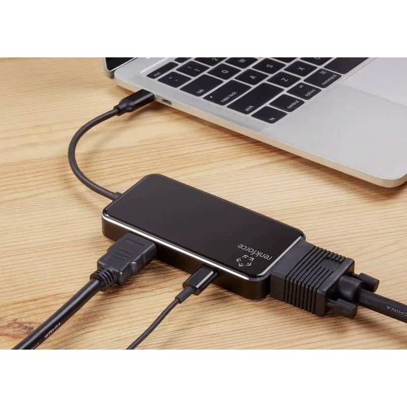 B-Ware Renkforce USB-C Dockingstation RF-HUB-230 6 Port HDMI Power Delivery schwarz
