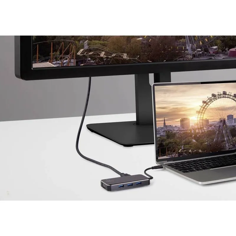 B-Ware Renkforce USB-C Dockingstation RF-HUB-230 6 Port HDMI Power Delivery schwarz