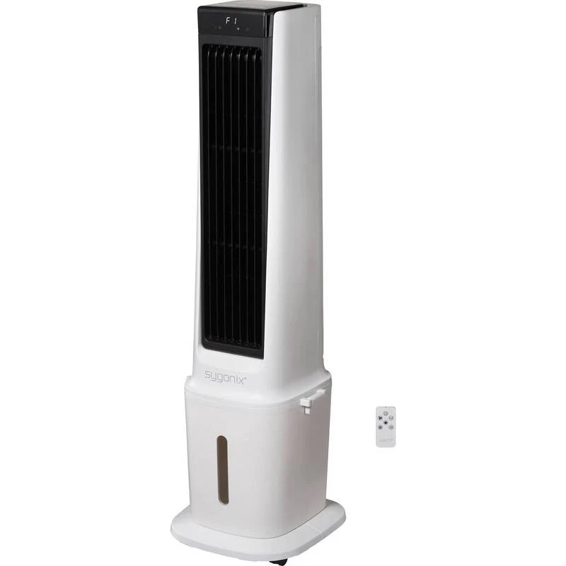 B-Ware Sygonix Luftkühler 90W Oszillierend Tower-Ventilator Fernbedienung LED-Display