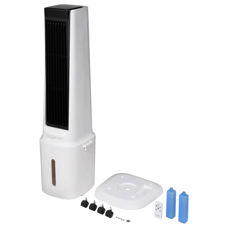B-Ware Sygonix Luftkühler 90W Oszillierend Tower-Ventilator Fernbedienung LED-Display