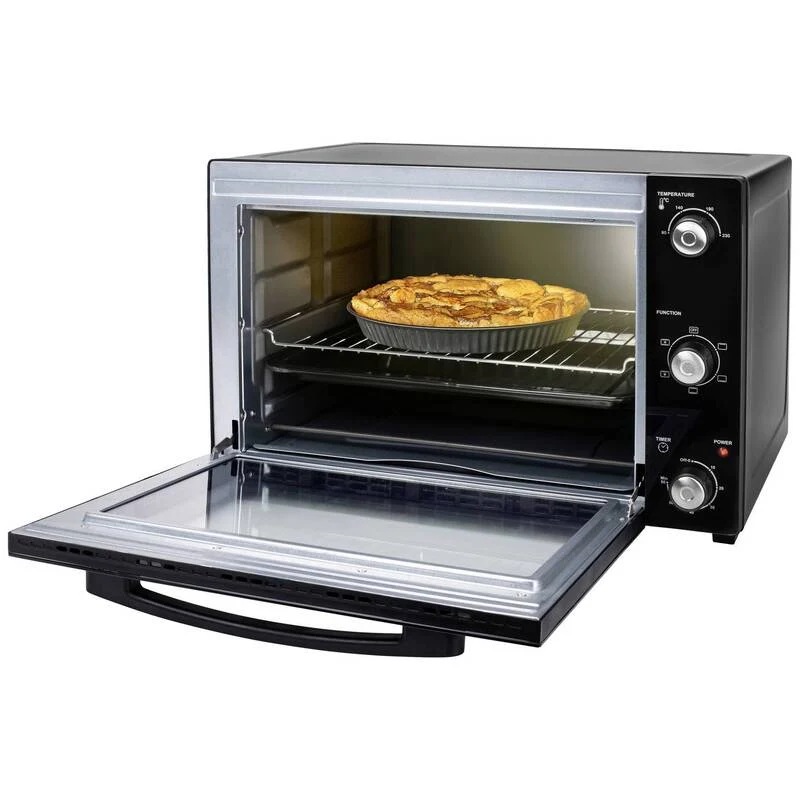 B-Ware Princess Minibackofen 55l Umluft-Funktion 2000W Schwarz Elektro Backofen 230°C