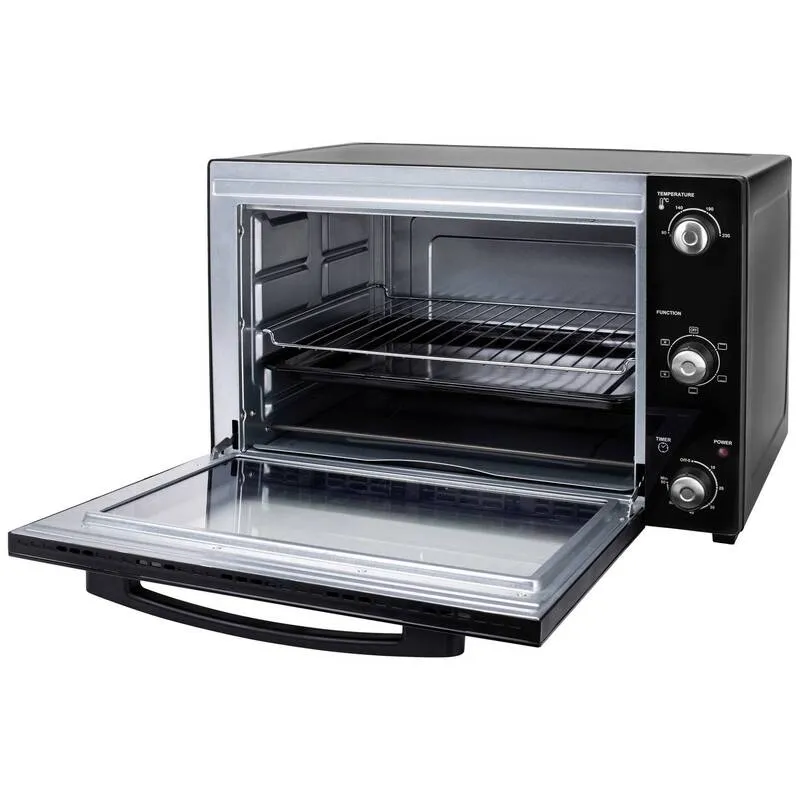 B-Ware Princess Minibackofen 55l Umluft-Funktion 2000W Schwarz Elektro Backofen 230°C