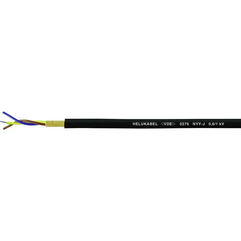 B-Ware HELU Erdkabel NYY-J 5 G 2.5 mm² Schwarz PVC-Mantel 50 m für Elektroinstallation