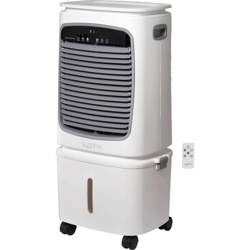 B-Ware Sygonix Luftkühler 80W Klimagerät Ventilator mit Fernbedienung Timer Weiß Kühler