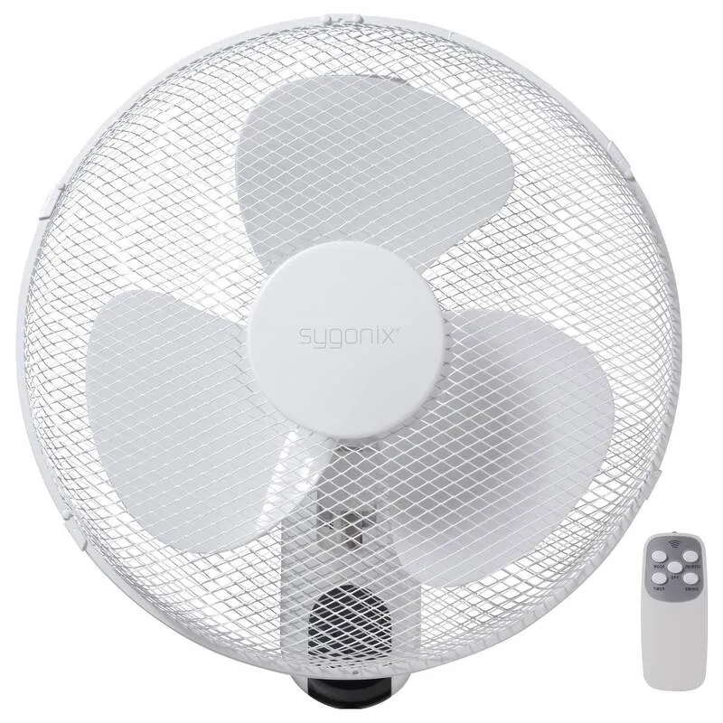 B-Ware Sygonix Wandventilator Wandlüfter 45W 3-stufige Luftzirkulation Weiß Ø430mm