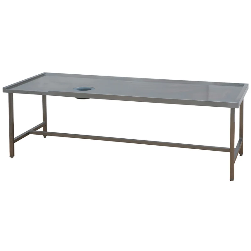 Edelstahl Abräumtisch 2100 mm , Zulauf rechts , mit Abfallschacht, DCP-21