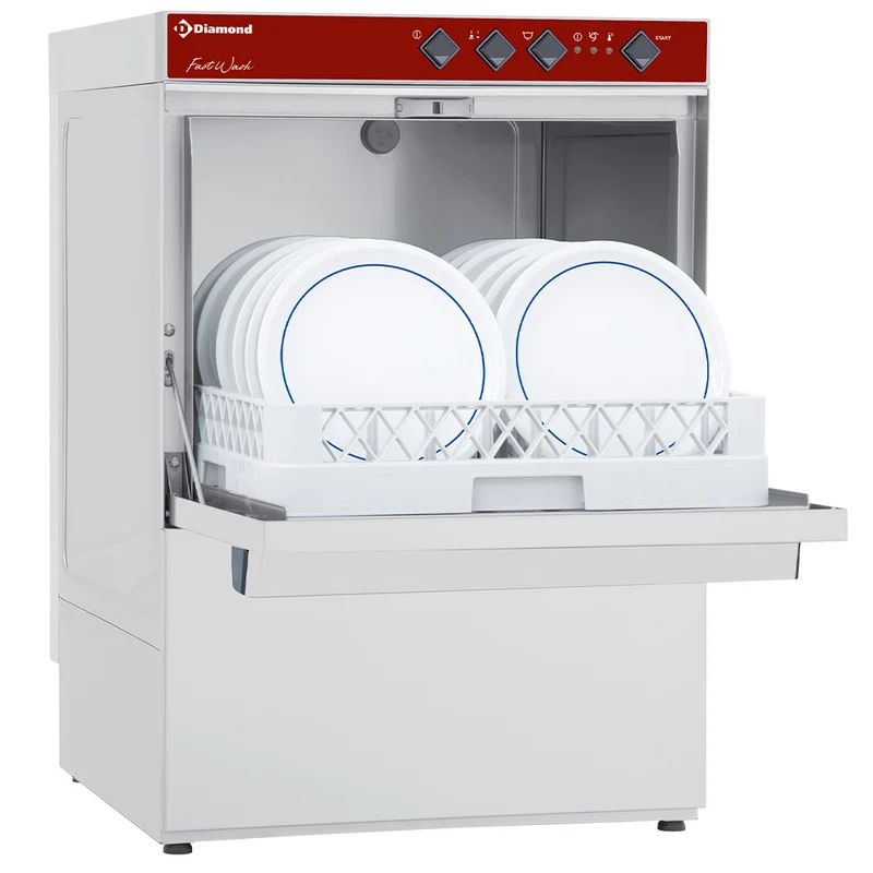 Profi Geschirrspülmaschine für Bleche 600x400 mm , Edelstahl mit Untergestell, DC502/6M_BD/F-S