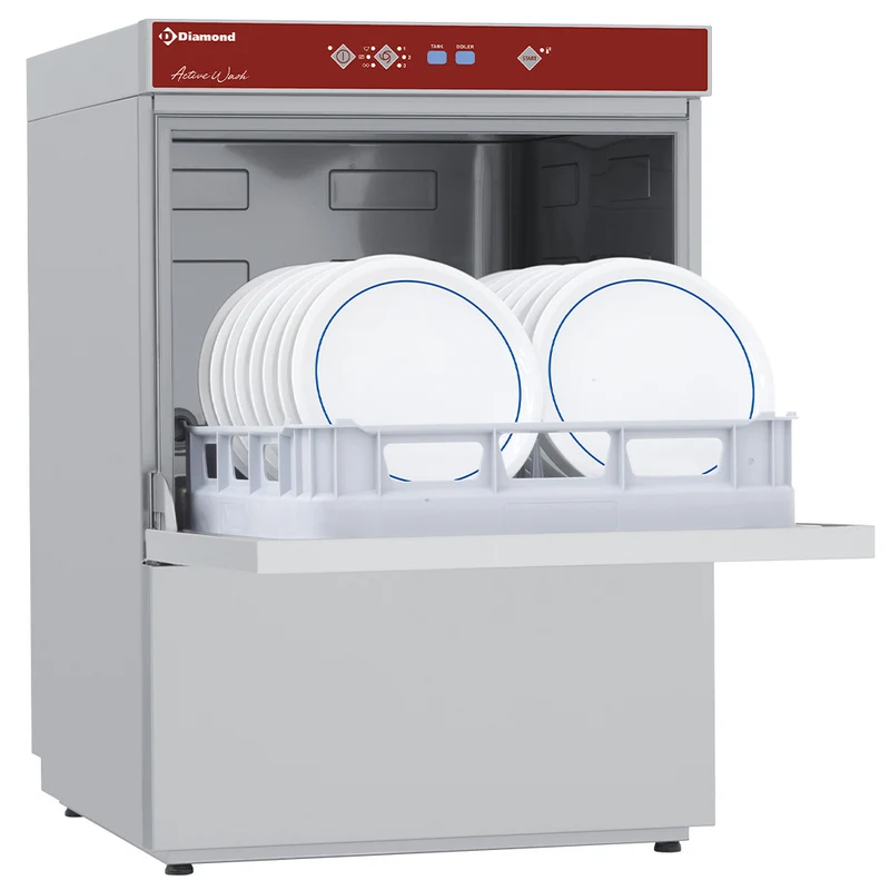 Untertisch-Gewerbespülmaschine 500x500 mm mit integriertem Wasserenthärter, D86/6-A