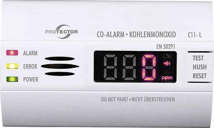 B-Ware Protector C11 L Kohlenmonoxid Melder Warnmelder Kohlenmonoxid Batteriebetrieben