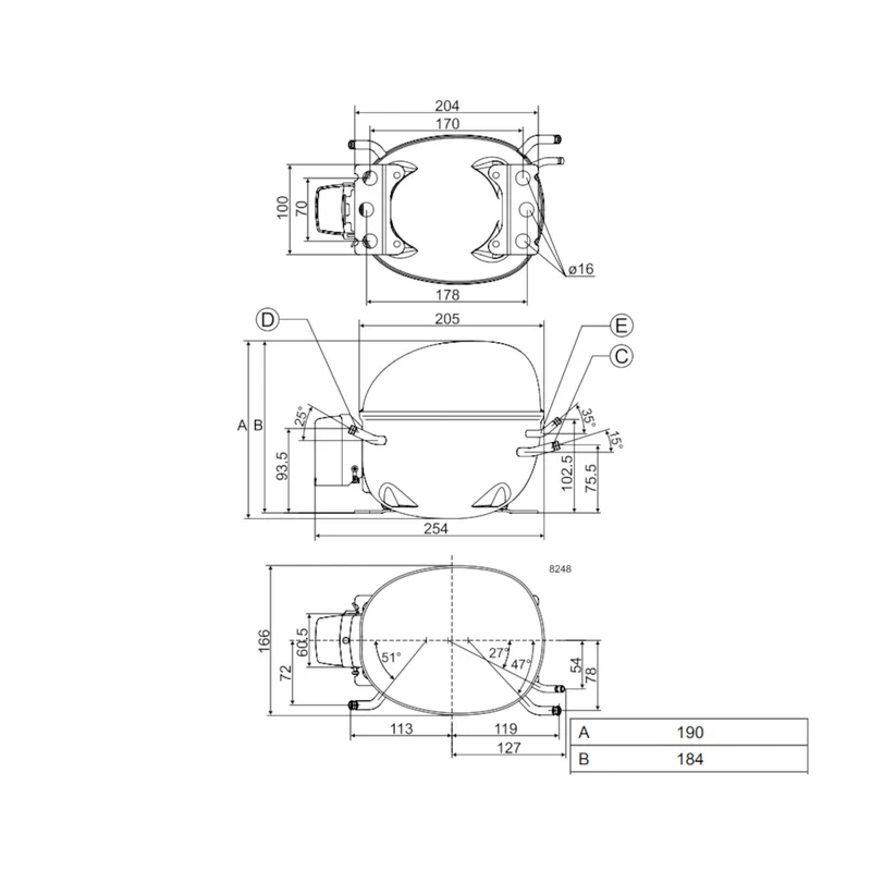 Kompressor NL10MF Danfoss Secop